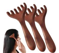 Six-Claw Meridian Massage Comb, Natural Wooden Gua Sha Tool, Whole Body Relaxation Combs for Scalp, Face, Neck & Shoulder Relaxation (3Pcs)