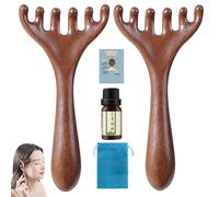 Six-Claw Meridian Massage Comb, Saludea Meridian Comb, Peigne de massage des méridiens de la tête, Peigne de Massage du Cuir Chevelu en Bois, peigne de cuir chevelu gua sha pour tête, visage, cou (2)