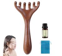 Six-Claw Meridian Massage Comb, Saludea Meridian Comb, Peigne de massage des méridiens de la tête, Peigne de Massage du Cuir Chevelu en Bois, peigne de cuir chevelu gua sha pour tête, visage, cou (1)