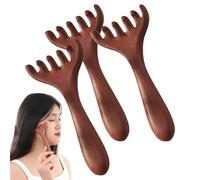 Six-Claw Meridian Massage Comb, Wooden Fivetouch Comb for Scalp, Meridians Massage Brush, for Scalp, Face, Neck & Shoulder Relaxation, Gua Sha Comb for Men Women (3pcs)