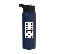 Six Five Dominoes Jeu de domino facile pour Halloween Stainless Steel Insulated Water Bottle