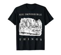 Six Impossible Things Vintage Alice au Pays des Merveilles Tea Party T-Shirt