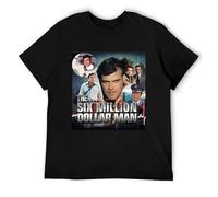 Six Million Dollar Man Lee Majors 70S TV Men's O Neck 100% Cotton Short Sleeve Unisex T-Shirt Black M