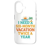 Six Mois de Vacances Deux Fois par an Citation Amusante sur la Plage Coque pour iPhone 17