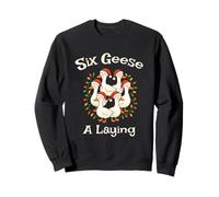 Six oies posées Douze Jours de Noël Mignonnes et adorables Sweatshirt