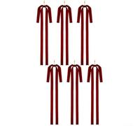 Six pendentifs en forme de nœud pour la décoration de bricolage, conçus pour embellir les arbres de Noël et les couronnes avec un style festif (rouge vin)