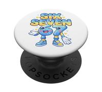 Six Sept Brainrot Funny 67, mème pour Enfants, Dessin animé Kawaii PopSockets PopGrip Adhésif