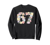 Six Sept Meme Numéro Floral Aquarelle Fleurs Soixante-Sept Sweatshirt