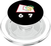 Six Seven 6 7 Basketball Meme Hoop Design PopSockets PopGrip pour MagSafe