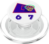 Six Seven 6 7 Basketball Meme Hoop Design PopSockets PopGrip pour MagSafe