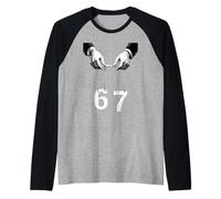 Six Seven 6 7 Meme Puppet Hands Number Humour Manche Raglan