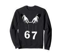 Six Seven 6 7 Meme Puppet Hands Number Humour Sweatshirt