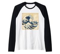 Six Seven 67 6-7 Japanese The Great Wave Off Kanagawa Boys Manche Raglan