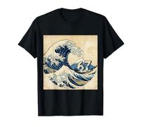 Six Seven 67 6-7 Japanese The Great Wave Off Kanagawa Boys T-Shirt