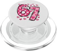 Six Seven 67 Gen Alpha Meme Cœurs Rose Saint-Valentin PopSockets PopGrip pour MagSafe