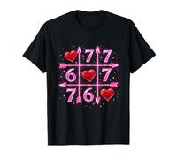 Six Seven 67 Meme 6 7 Saint-Valentin Hearts Grid Tic-Tac-Toe T-Shirt