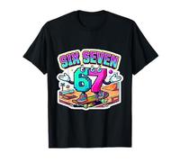 Six Seven 67 Meme - T-Shirt drôle de Dessin animé avec Chiffres T-Shirt