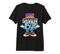 Six Seven 67 Memes - Chiffres Amusants avec Style Dessin animé T-Shirt Haut de Gamme