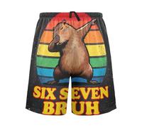 Six Seven Bruh Capybaras rétro Pantalon de pyjama pour homme, Six Seven Bruh Retro Capybaras, M