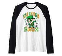 Six Seven Bruh Funny St Patrick’s Day Dabbing Leprechaun Manche Raglan
