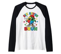 Six Seven Bruh Puzzle de Sensibilisation à l'Autisme Manche Raglan
