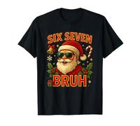 Six Seven Bruh T-Shirt 6 7 Hand Meme Christmas Père Noël T-Shirt
