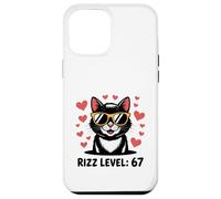 Six Seven Cat Rizz Niveau 67 Meme Cute Hearts Internet Trend Coque pour iPhone 12 Pro Max