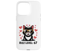 Six Seven Cat Rizz Niveau 67 Meme Cute Hearts Internet Trend Coque pour iPhone 15 Pro Max