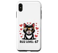 Six Seven Cat Rizz Niveau 67 Meme Cute Hearts Internet Trend Coque pour iPhone XS Max