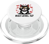 Six Seven Cat Rizz Niveau 67 Meme Cute Hearts Internet Trend PopSockets PopGrip pour MagSafe
