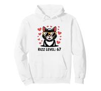 Six Seven Cat Rizz Niveau 67 Meme Cute Hearts Internet Trend Sweat à Capuche
