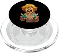 Six Seven Funny Cartoon Boy 67 Viral Meme Hommes Femmes Enfants PopSockets PopGrip pour MagSafe