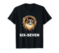 Six Seven Funny Cat on Fire Meme 6-7 Meme 6 7 Social Trend T-Shirt