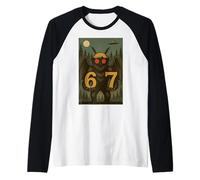 Six Seven Funny Mothman Cryptid 67 Viral Meme Hommes Femmes Enfants Manche Raglan