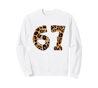 Six Seven Meme 6-7 Number, Gen Alpha Z 67 Leopard Print Sweatshirt