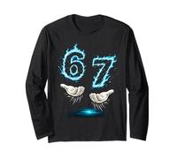 Six Seven Meme Blue Flame 67 Carte d'anniversaire pour Enfant Manche Longue