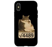 Six Seven Meme Cat Square Root of 4489 Numéro de Tendance Internet Coque pour iPhone X/XS