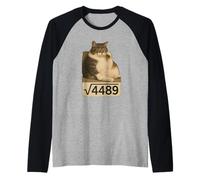 Six Seven Meme Cat Square Root of 4489 Numéro de Tendance Internet Manche Raglan