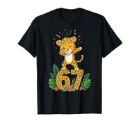 Six Seven Meme Dabbing Baby Cheetah 67 Funny Gen Z Apha T-Shirt