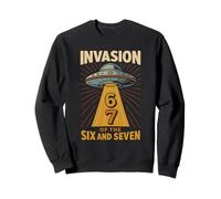 Six Seven Meme Viral Number Gen Alpha Trend Brainrot UFO 6 7 Sweatshirt