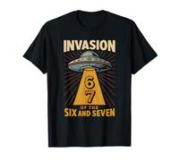 Six Seven Meme Viral Number Gen Alpha Trend Brainrot UFO 6 7 T-Shirt