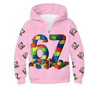 Six Seven Pull,Sweat à Capuche Imprimé Graphique pour Enfants zippé en Tissu Respirant avec Poche Kangourou Parfait pour Les Jeux en Plein air pour(3-12Y) Convient aux garçons