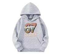 Six Seven Pull,Sweat à Capuche pour Fille avec Joli imprimé Graphique, Pull en Polaire Douce idéal pour Les Tenues décontractées et Les activités de Plein air (Grey, 18-24 Months)
