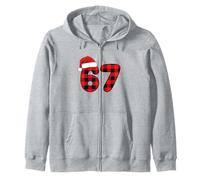 Six Seven Red Plaid Christmas 6 7 Meme Funny Christmas Sweat à Capuche