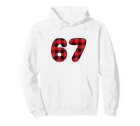 Six Seven Red Plaid Christmas 6 7 Meme Funny Christmas Sweat à Capuche