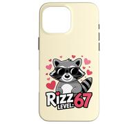 Six Seven Rizz Level 67 Meme Cool Lunettes de Soleil drôles Motif Raton Laveur Coque pour iPhone 16 Pro Max