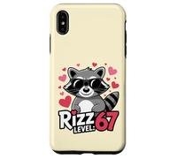 Six Seven Rizz Level 67 Meme Cool Lunettes de Soleil drôles Motif Raton Laveur Coque pour iPhone XS Max