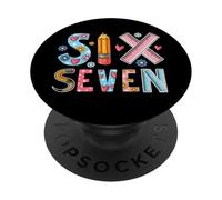 Six Seven School Teacher 67 Meme Gen Z Alpha First Day Funny PopSockets PopGrip Adhésif