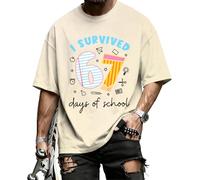 Six Seven Shirt I Survived 67 Days of School Funny Six Seven 67 Meme T-Shirt Fashion Casual Graphic T-Shirt Daily Campus, crème, L