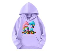 Six Seven Sweat à Capuche,Sweat à Capuche imprimé Glace pour Filles, Manches Longues, Poche, Pull décontracté et Sportif. (Purple, 18-24 Months)